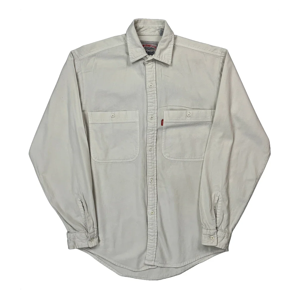 Levis Denim Shirt - Small White Cotton