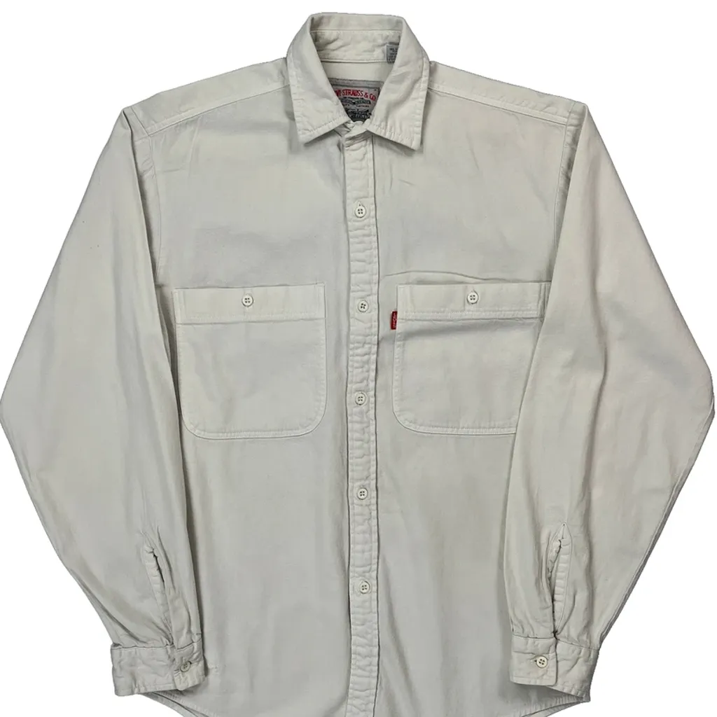 Levis Denim Shirt - Small White Cotton - Image 4