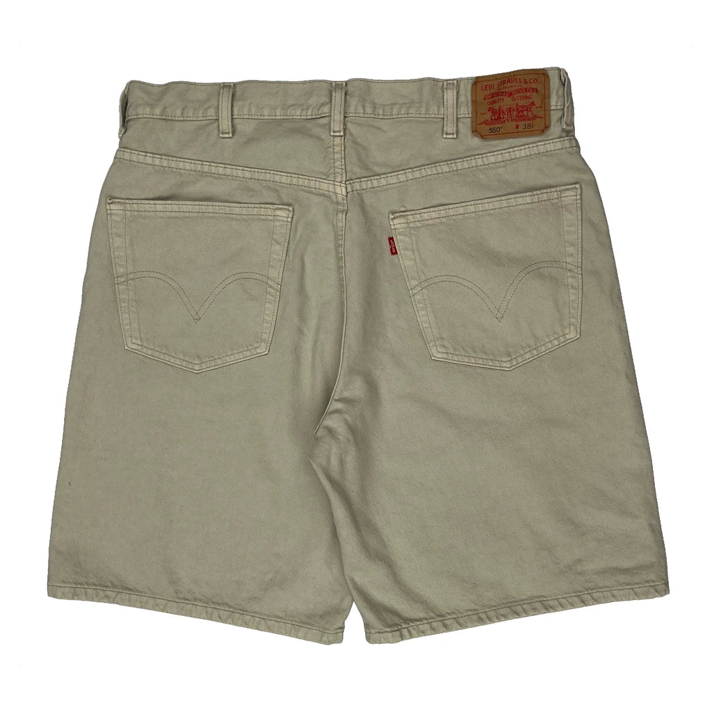 Levis Denim Shorts - 36W 10L Beige Cotton