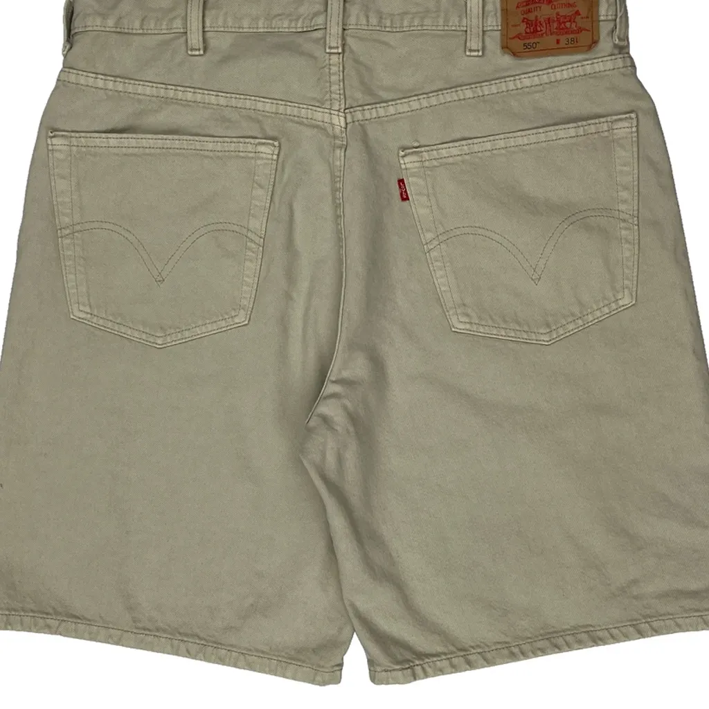 Levis Denim Shorts - 36W 10L Beige Cotton - Image 8