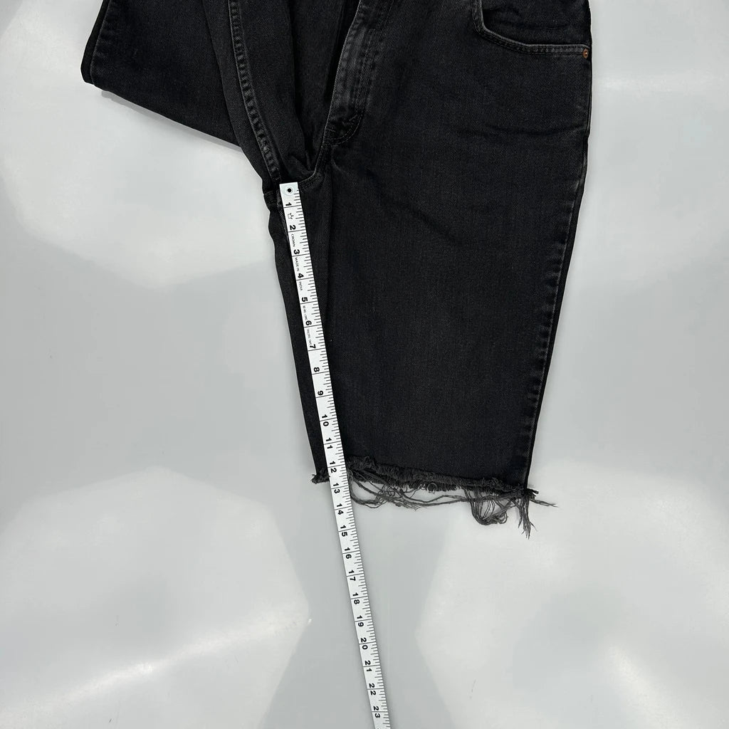 Levis Cut Off Denim Shorts - 28W 10L Black Denim - Image 5