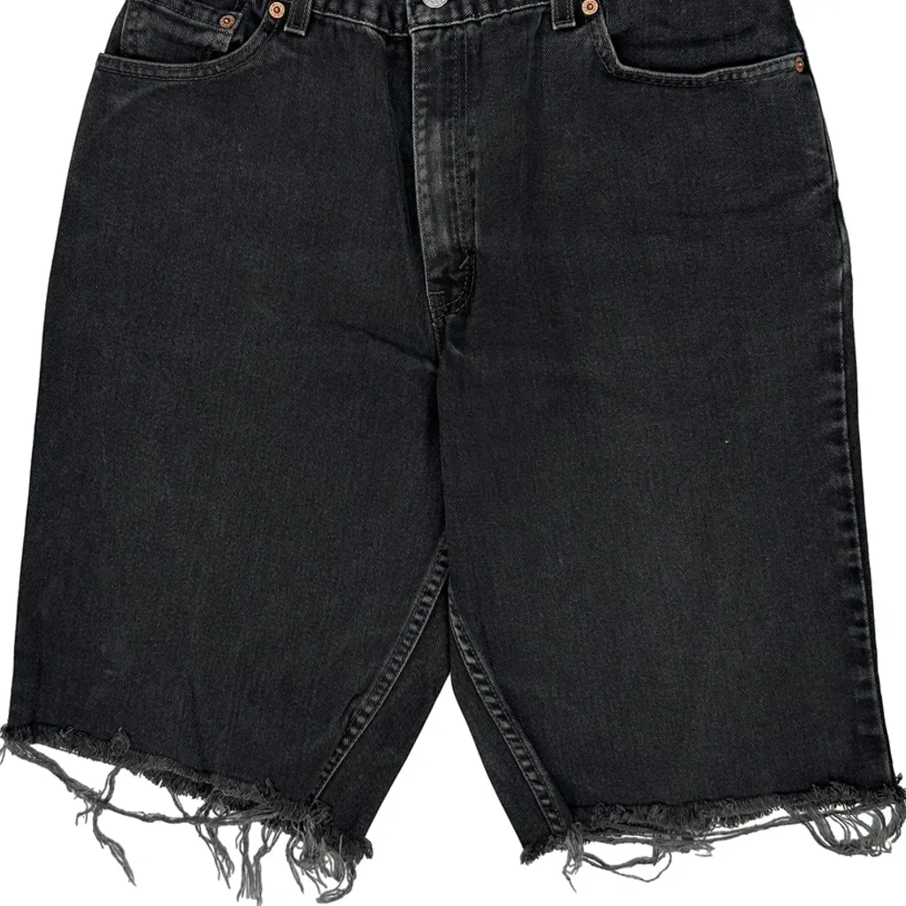 Levis Cut Off Denim Shorts - 28W 10L Black Denim - Image 8