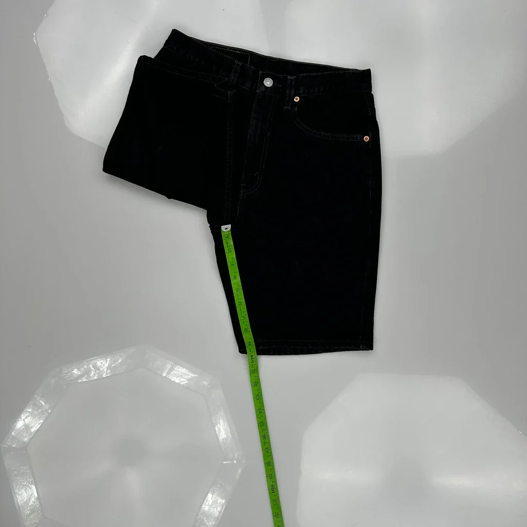 Levis 505 Denim Shorts - 29W 9L Black Cotton - Image 5