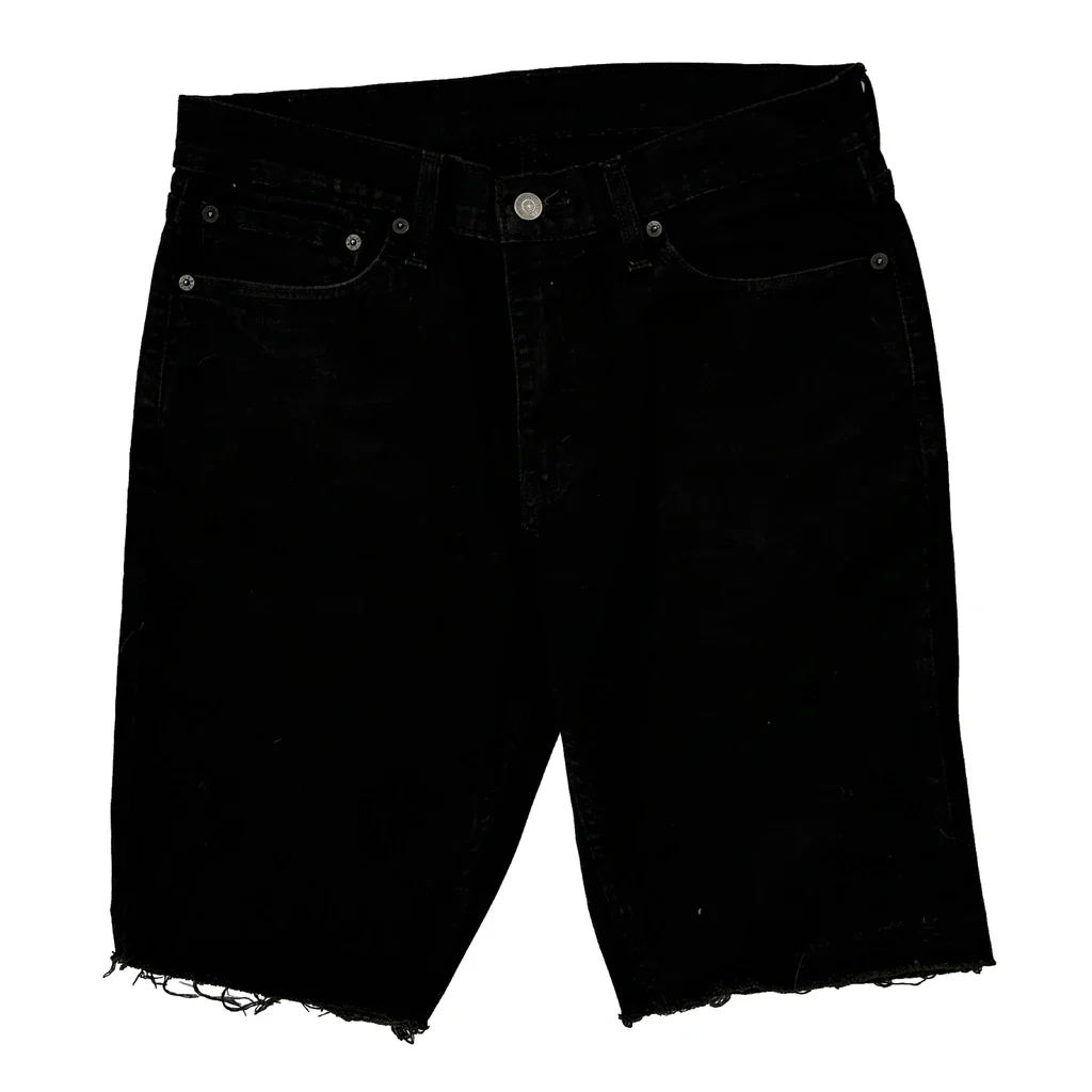 Levis Cut Off Denim Shorts - 31W 10L Black Cotton - Image 2