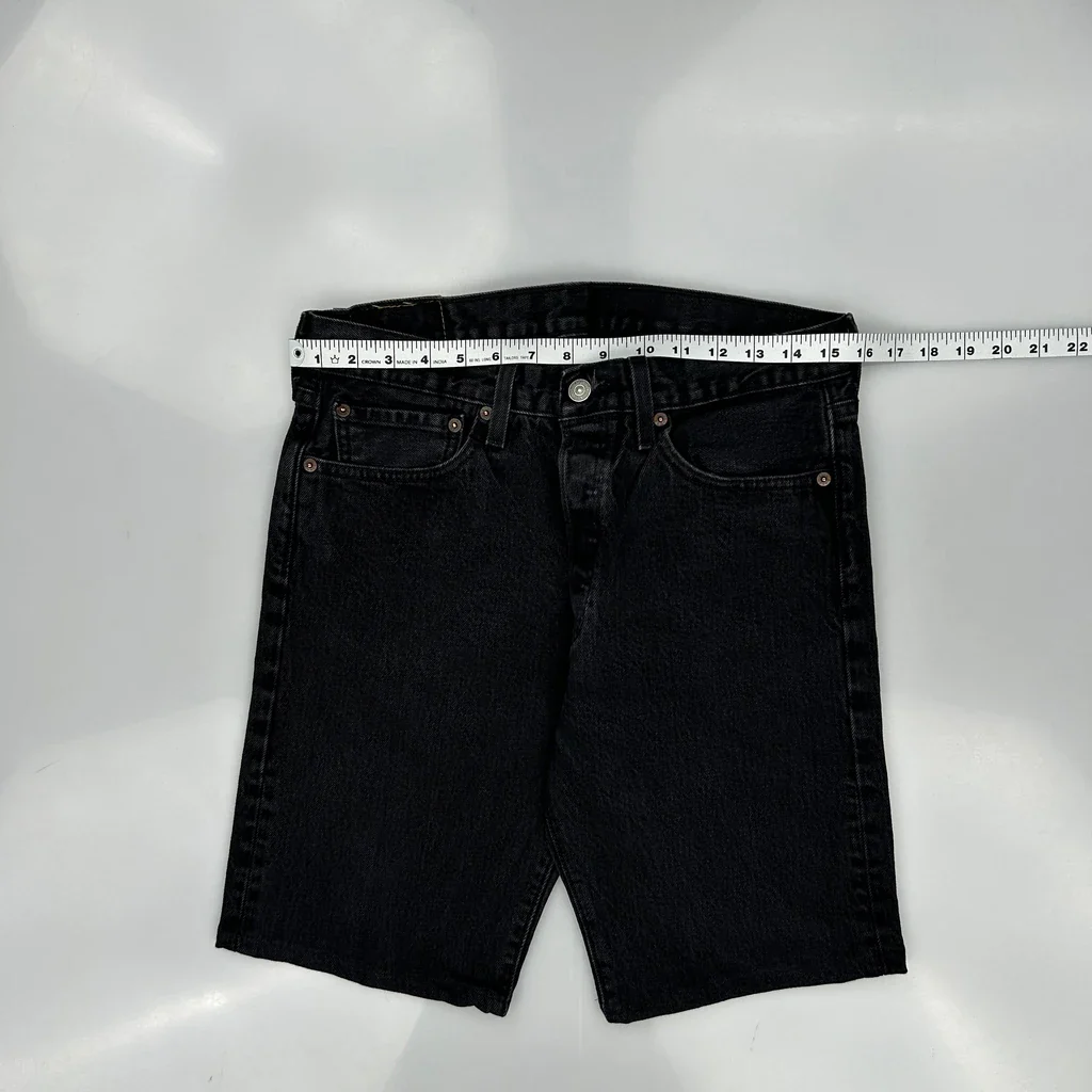 Levis Denim Shorts - 32W 11L Black Denim - Image 3