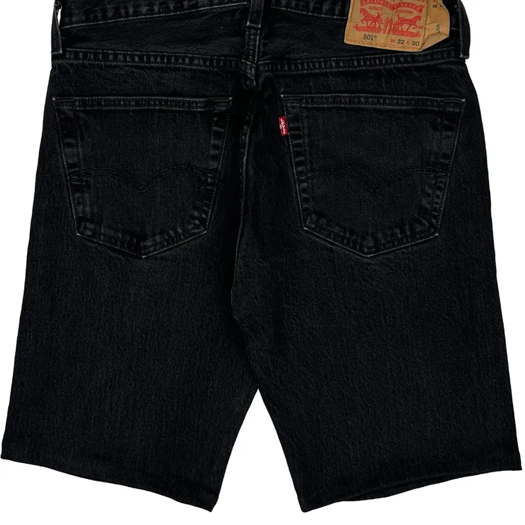 Levis Denim Shorts - 32W 11L Black Denim - Image 7