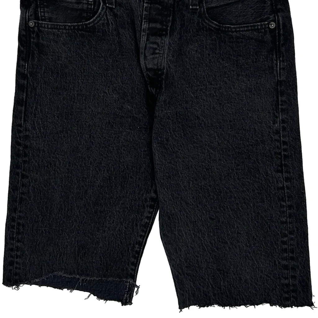Levis Cut Off Denim Shorts - 34W 11L Black Denim - Image 10