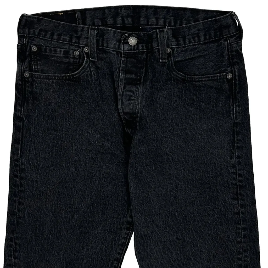 Levis Cut Off Denim Shorts - 34W 11L Black Denim - Image 9