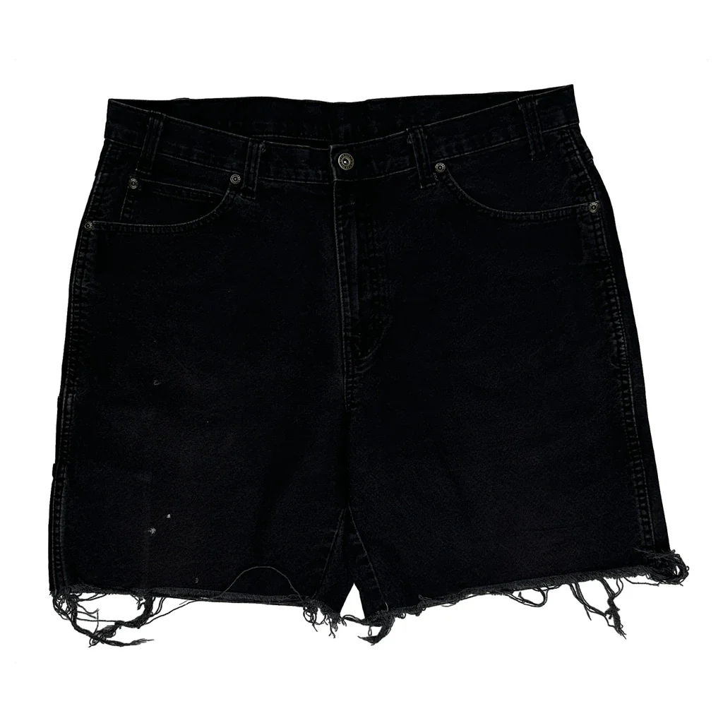 Levis Denim Shorts - 34W 7L Black Cotton - Image 2
