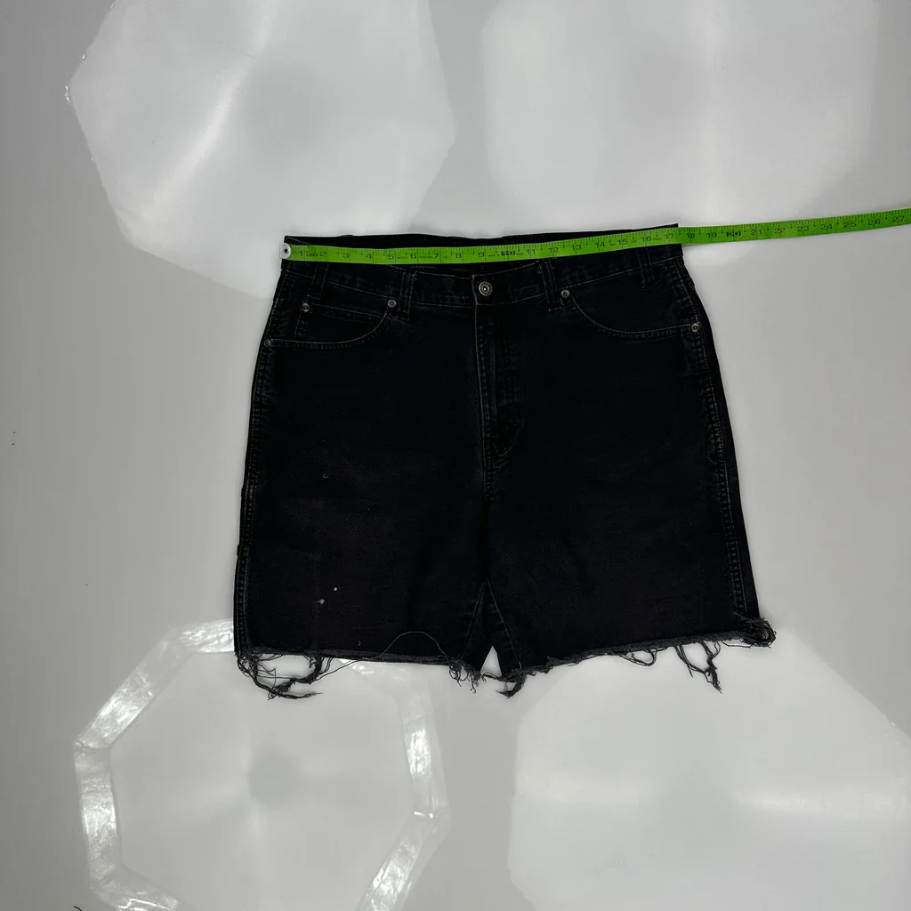 Levis Denim Shorts - 34W 7L Black Cotton - Image 3