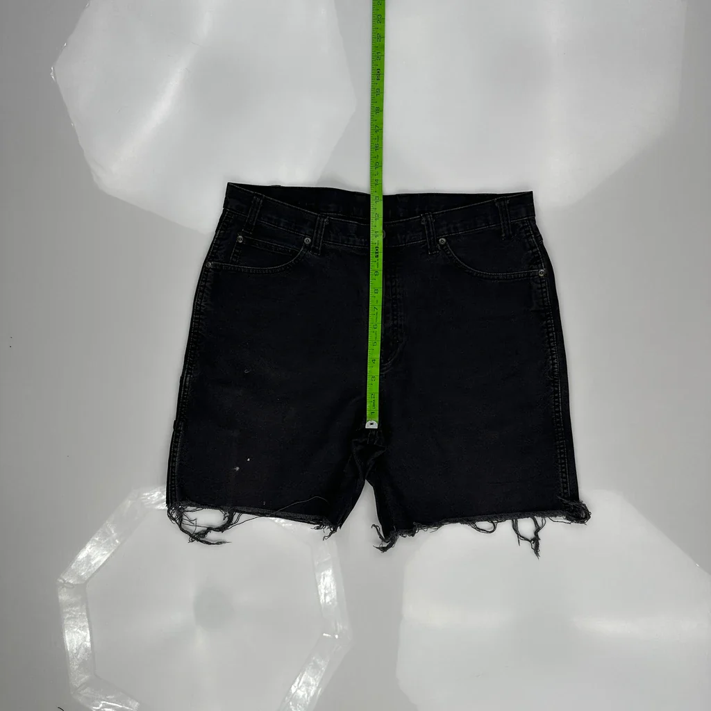 Levis Denim Shorts - 34W 7L Black Cotton - Image 4