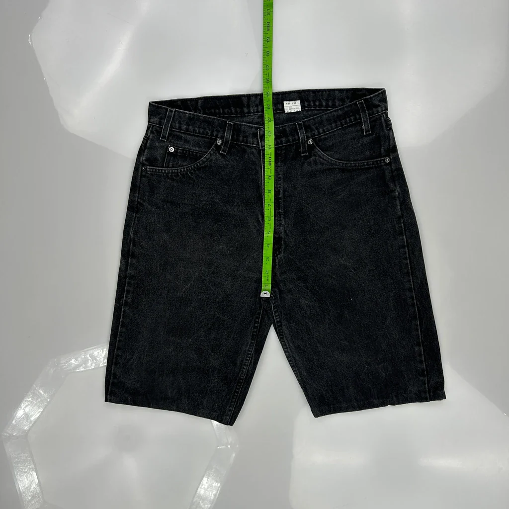 Levis Denim Shorts - 35W 11L Black Cotton - Image 4