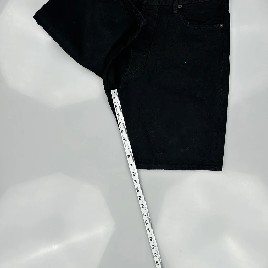 Levis 501 Denim Shorts - 36W 10L Black Denim - Image 5