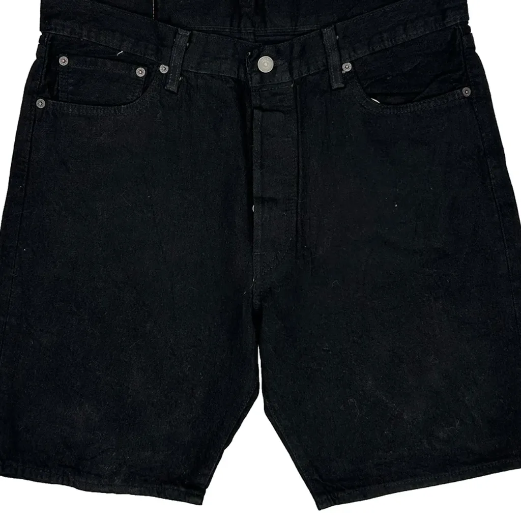 Levis 501 Denim Shorts - 36W 10L Black Denim - Image 8