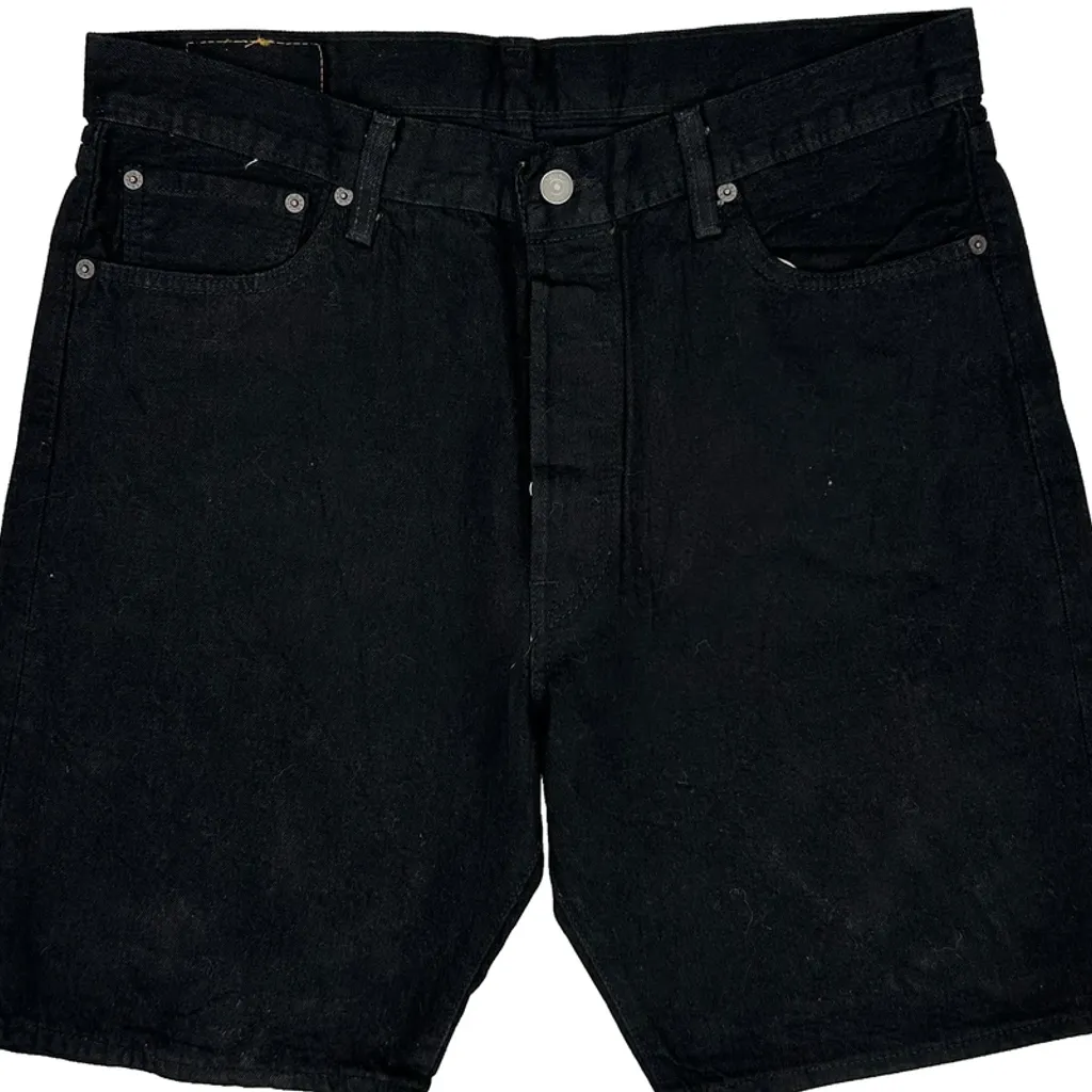 Levis 501 Denim Shorts - 36W 10L Black Denim - Image 9