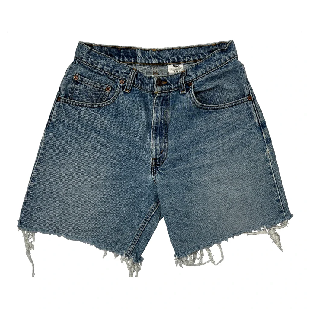 Levis Cut Off Denim Shorts - 28W 9L Blue Cotton - Image 2