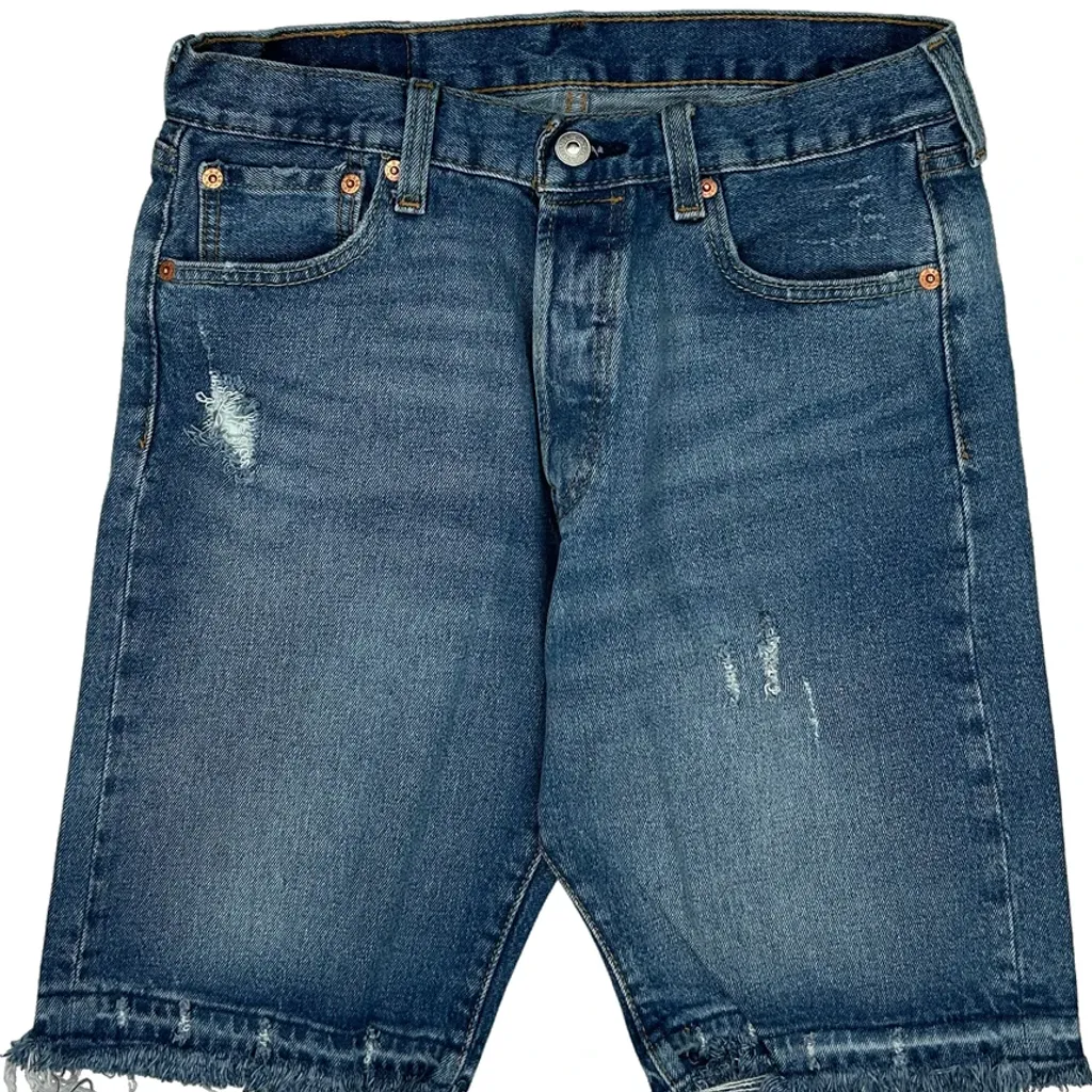 Levis Cut Off Denim Shorts - 29W 11L Blue Denim - Image 10