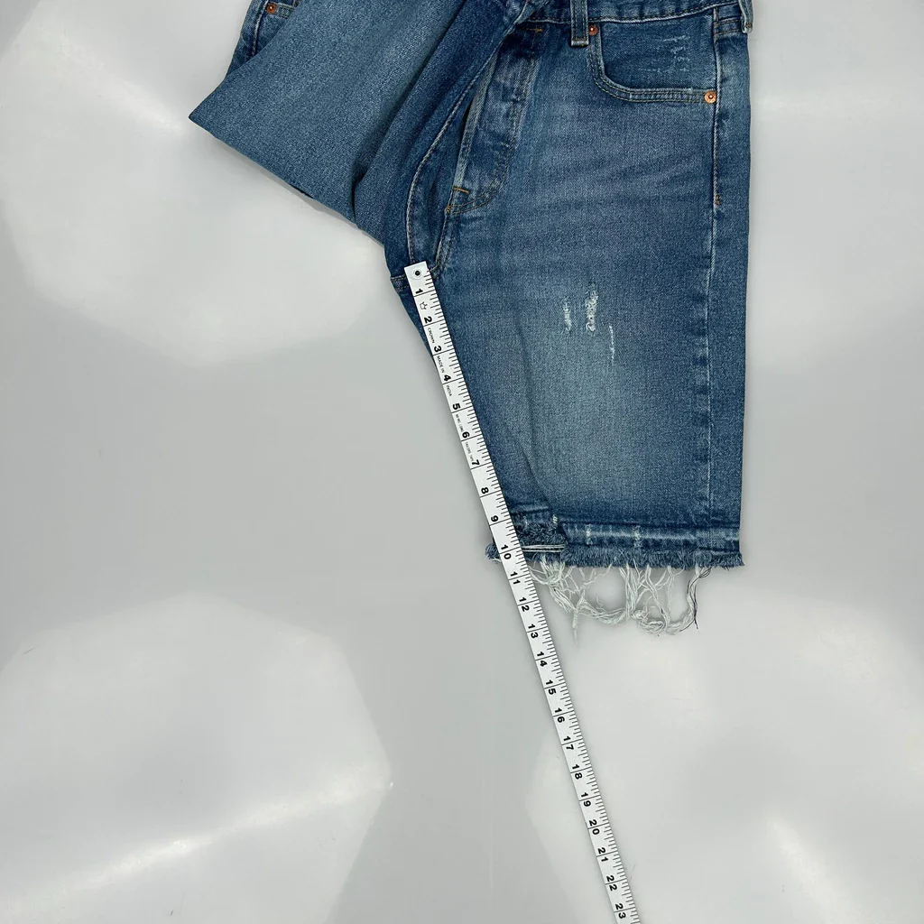 Levis Cut Off Denim Shorts - 29W 11L Blue Denim - Image 5