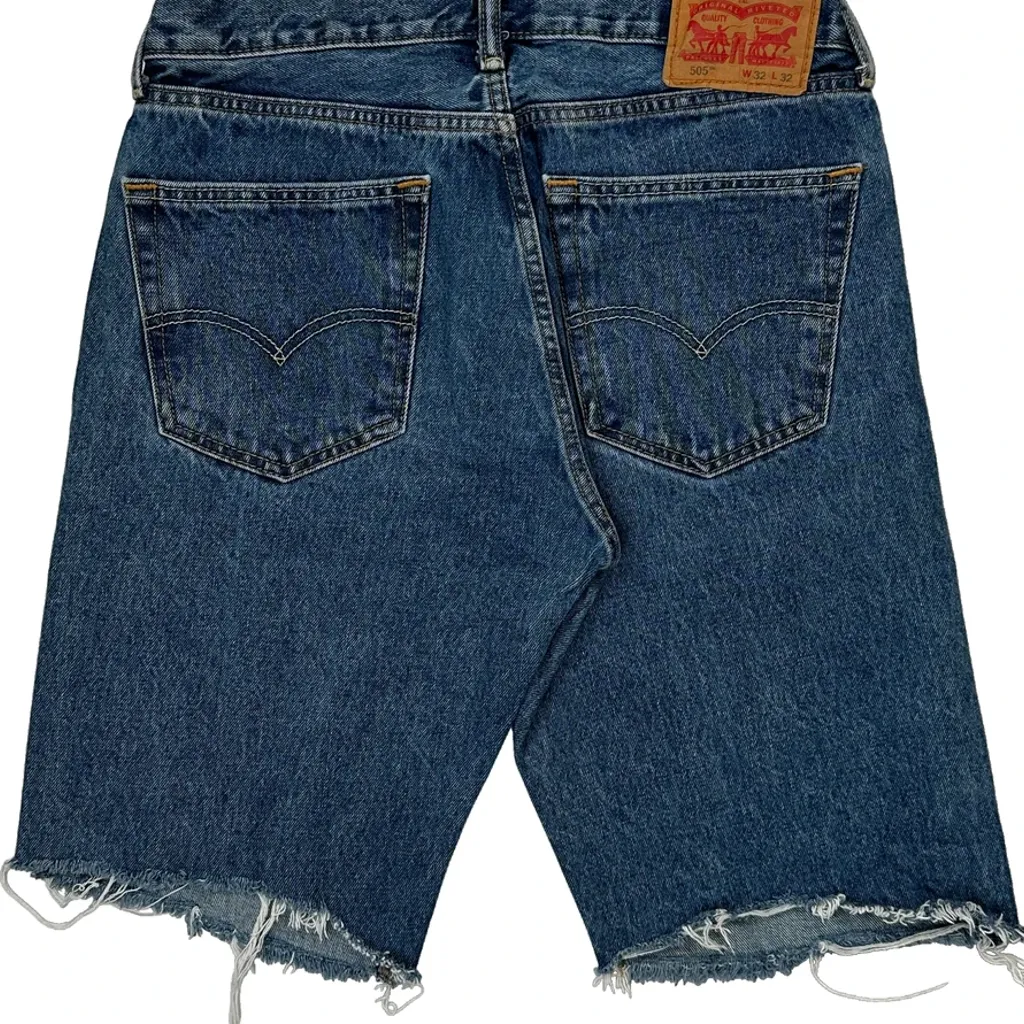 Levis Cut Off Denim Shorts - 29W 10L Blue Denim - Image 7