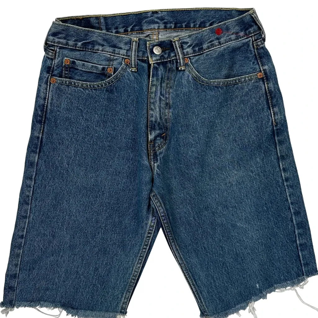 Levis Cut Off Denim Shorts - 29W 10L Blue Denim - Image 9