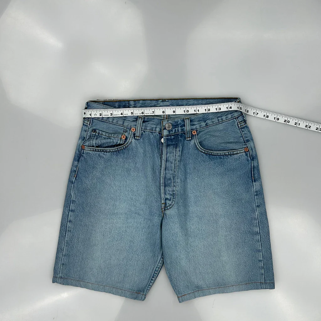 Levis Denim Shorts - 30W 10L Blue Denim - Image 3