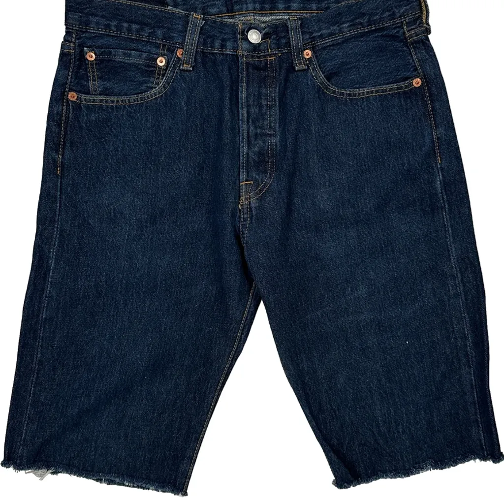 Levis Cut Off Denim Shorts - 31W 10L Blue Cotton - Image 10