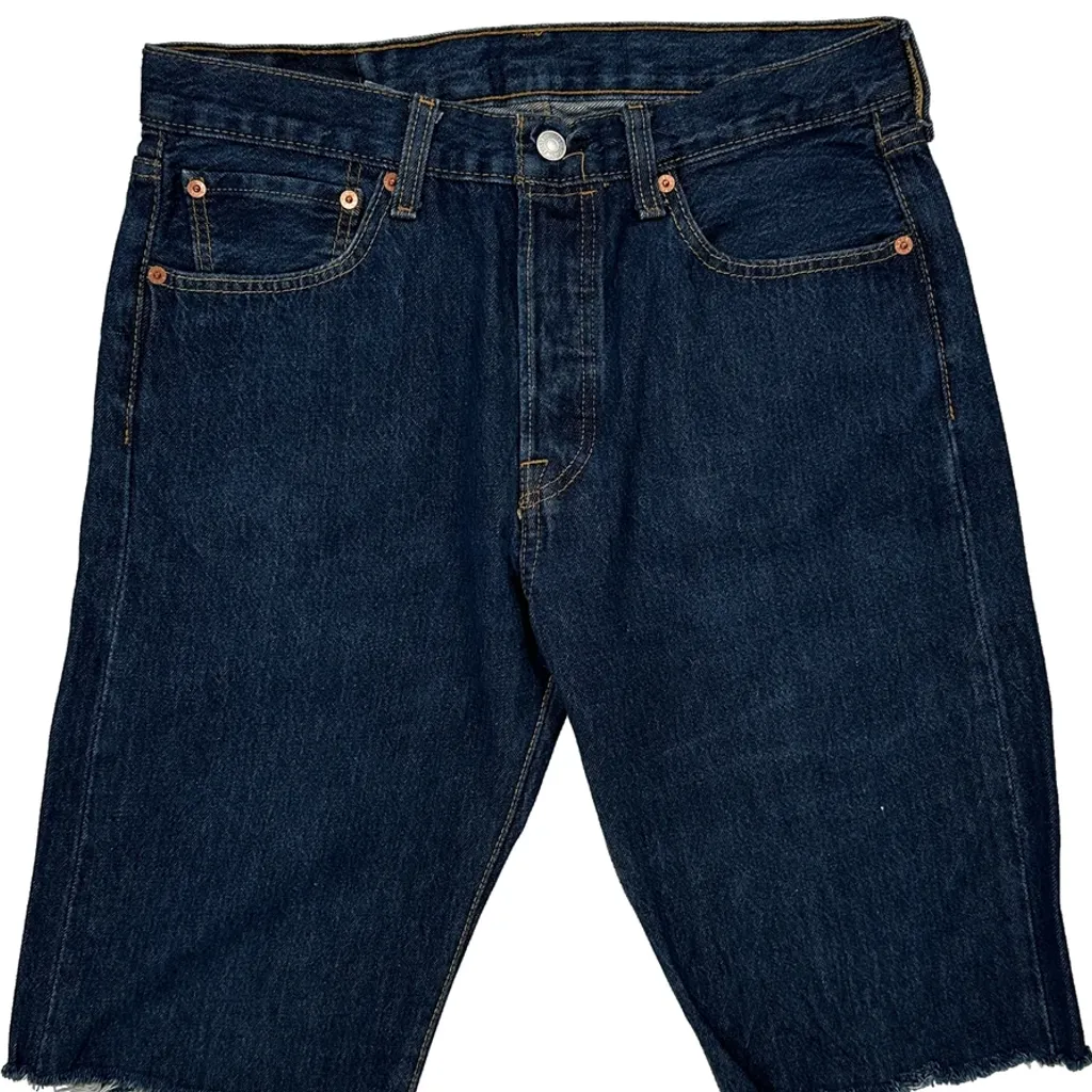 Levis Cut Off Denim Shorts - 31W 10L Blue Cotton - Image 9