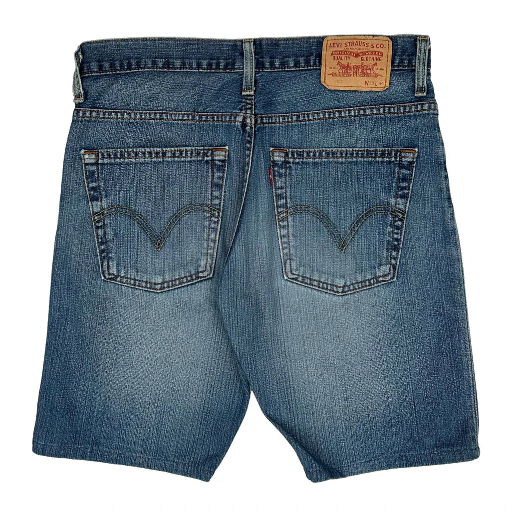 Levis Denim Shorts - 32W 10L Blue Denim