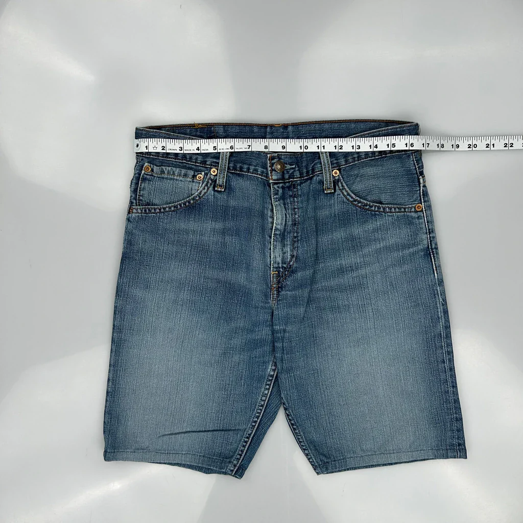 Levis Denim Shorts - 32W 10L Blue Denim - Image 3