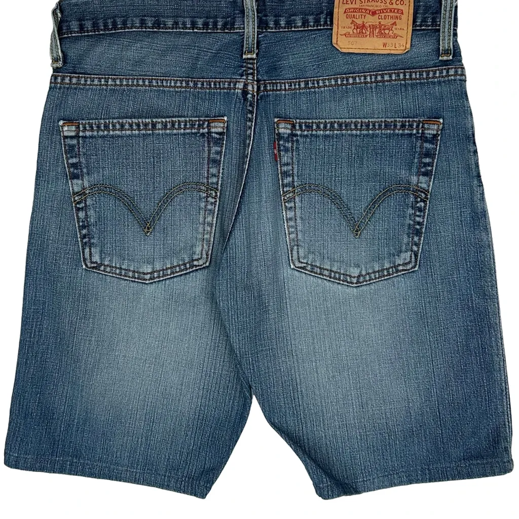 Levis Denim Shorts - 32W 10L Blue Denim - Image 6