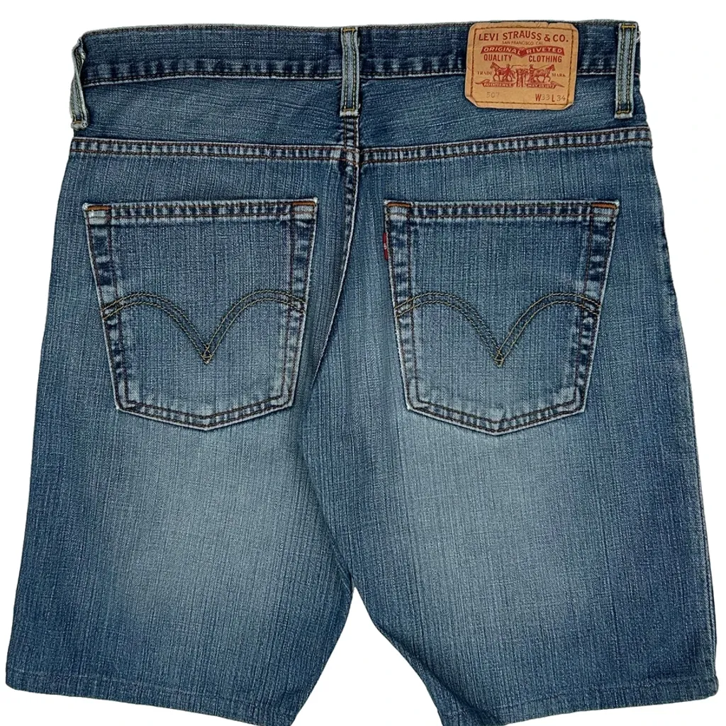 Levis Denim Shorts - 32W 10L Blue Denim - Image 7