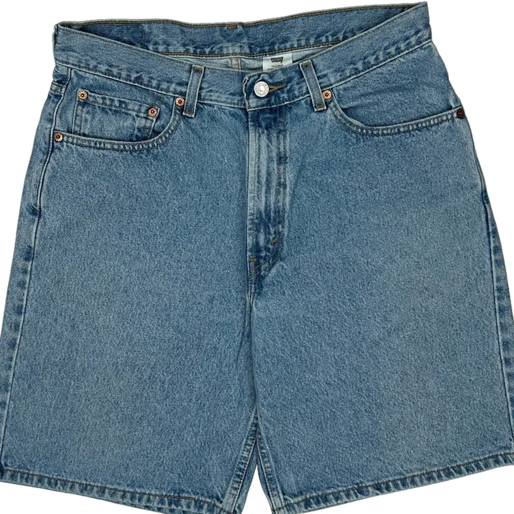 Levis 550 Baggy Denim Shorts - 32W 9L Blue Cotton - Image 10