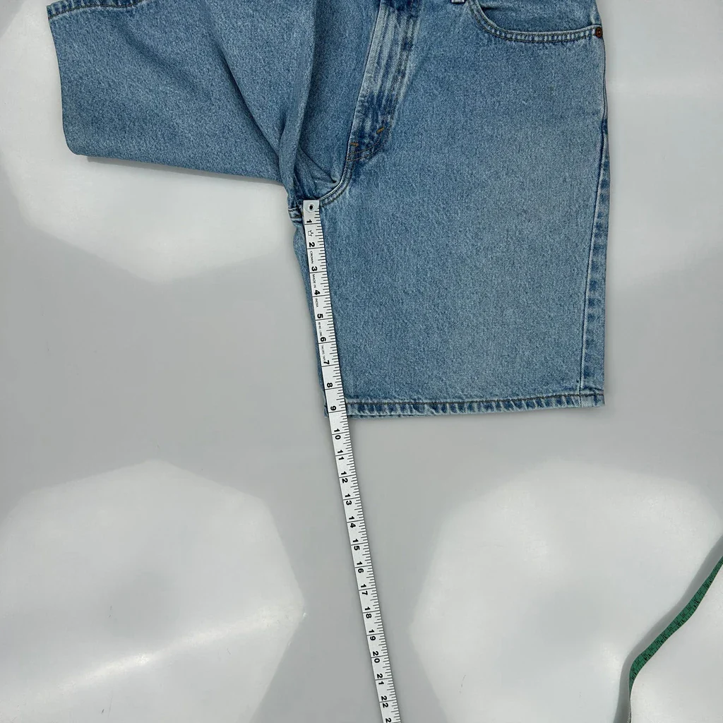 Levis 550 Baggy Denim Shorts - 32W 9L Blue Cotton - Image 5