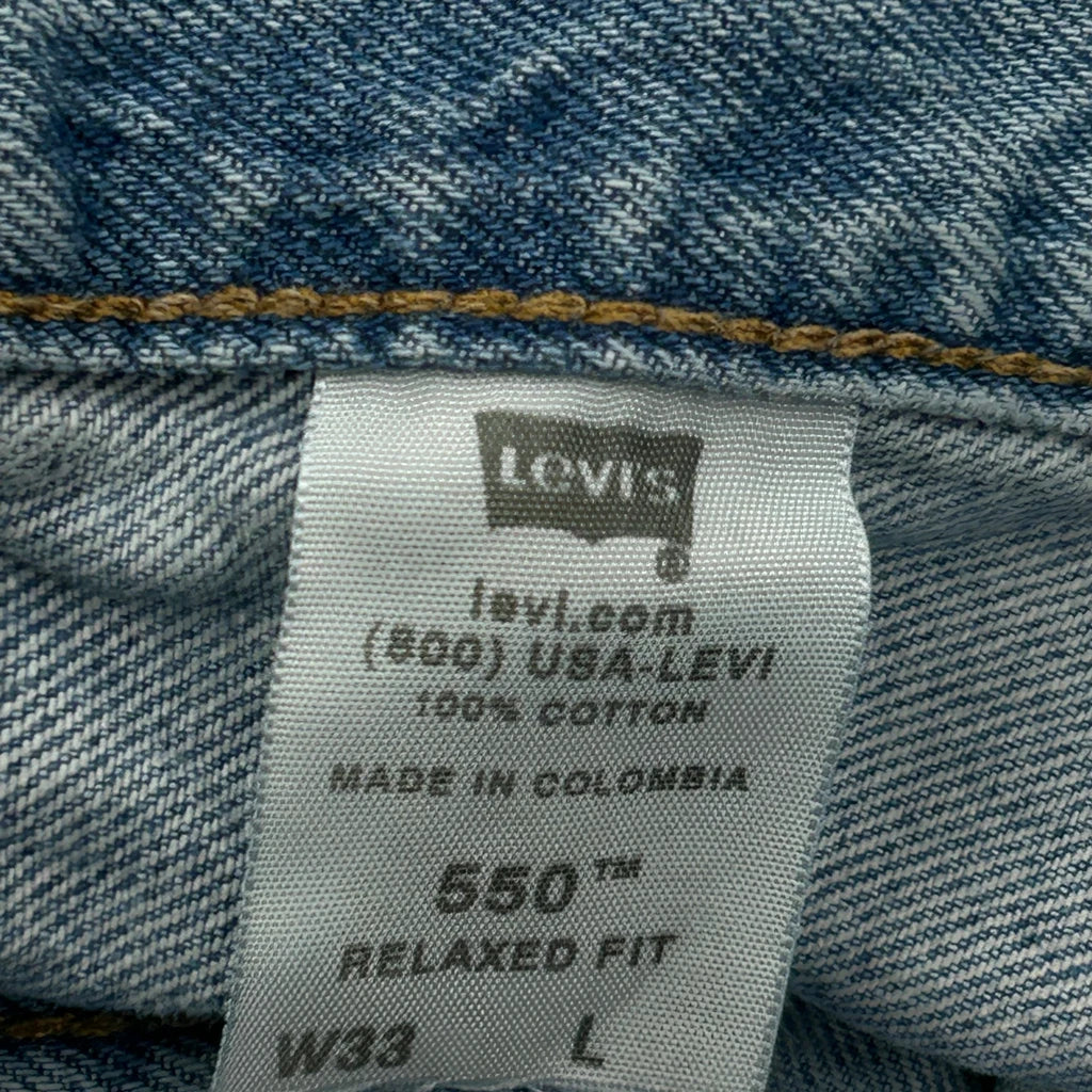 Levis 550 Baggy Denim Shorts - 32W 9L Blue Cotton - Image 6