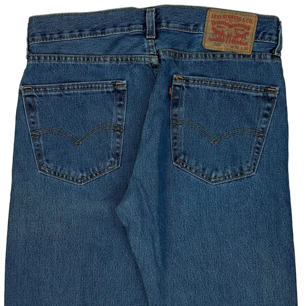 Levis Cut Off Denim Shorts - 32W 10L Blue Denim - Image 6