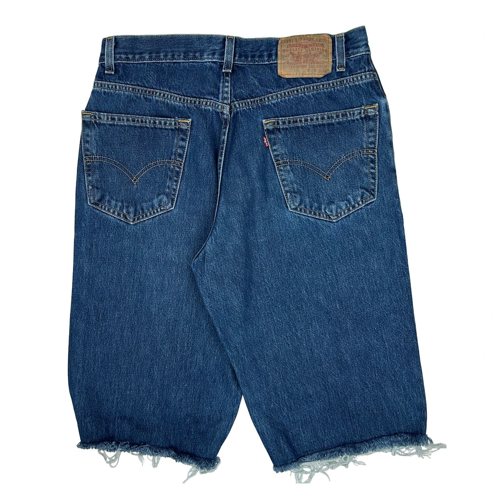 Levis Cut Off Denim Shorts - 32W 12L Blue Cotton
