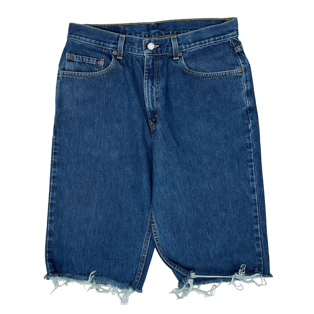 Levis Cut Off Denim Shorts - 32W 12L Blue Cotton - Image 2