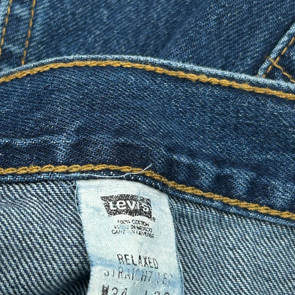 Levis Cut Off Denim Shorts - 32W 12L Blue Cotton - Image 6