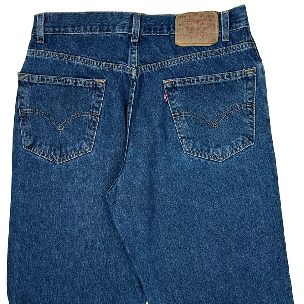 Levis Cut Off Denim Shorts - 32W 12L Blue Cotton - Image 7