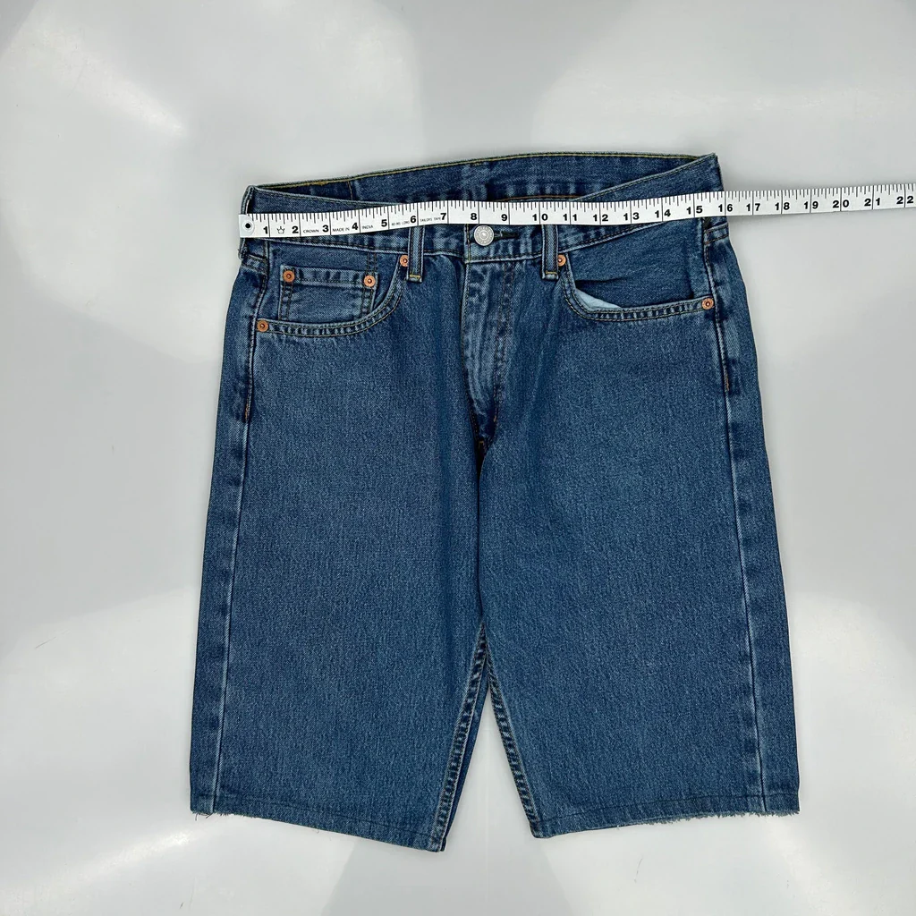 Levis Denim Shorts - 32W 11L Blue Denim - Image 3