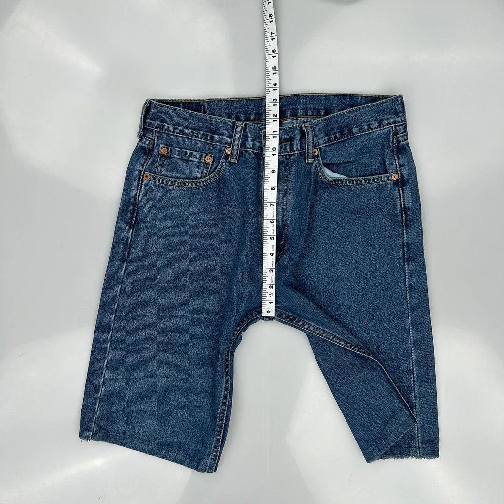 Levis Denim Shorts - 32W 11L Blue Denim - Image 4