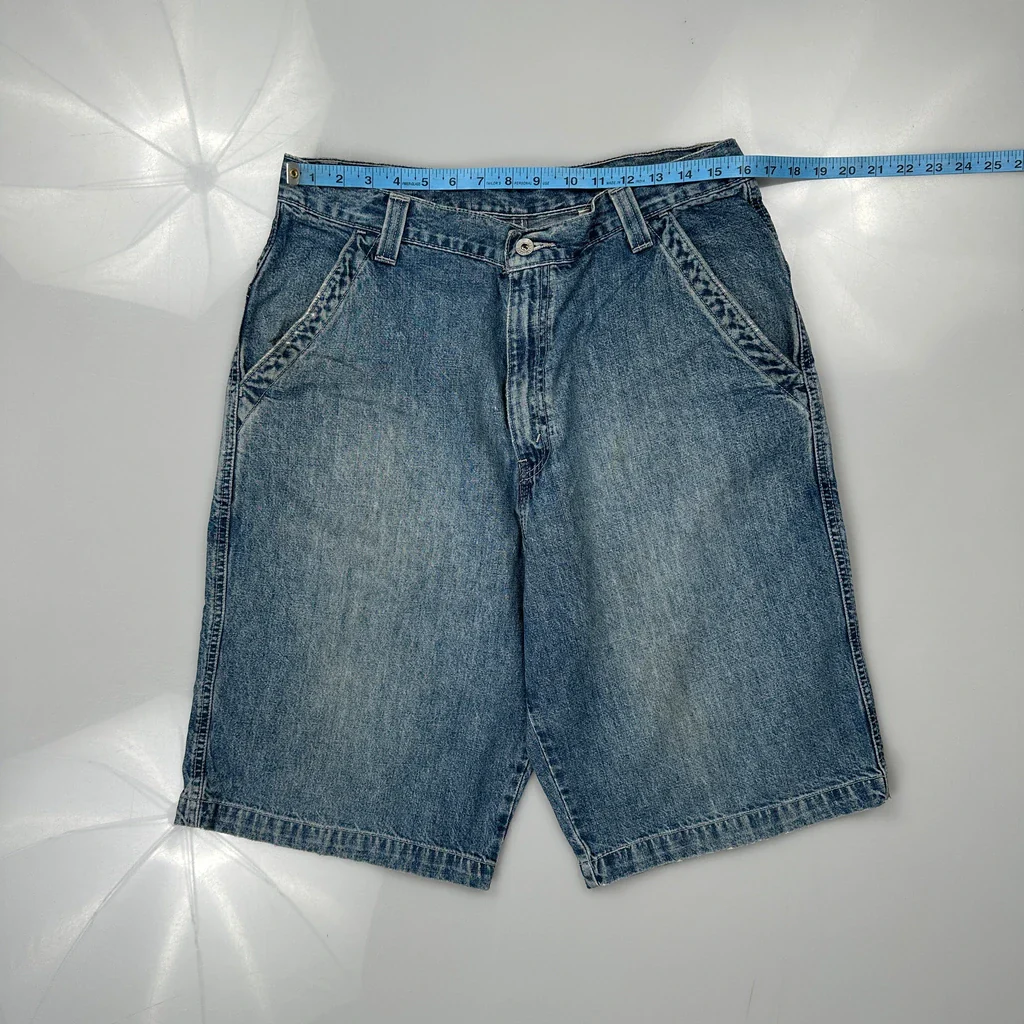 Levis Denim Shorts - 32W 12L Blue Denim - Image 3