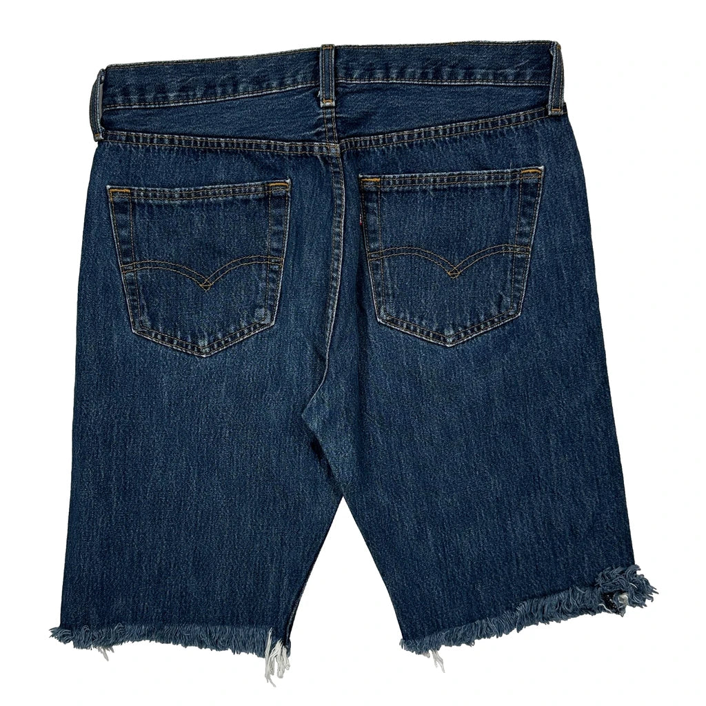 Levis Cut Off Denim Shorts - 32W 11L Blue Denim
