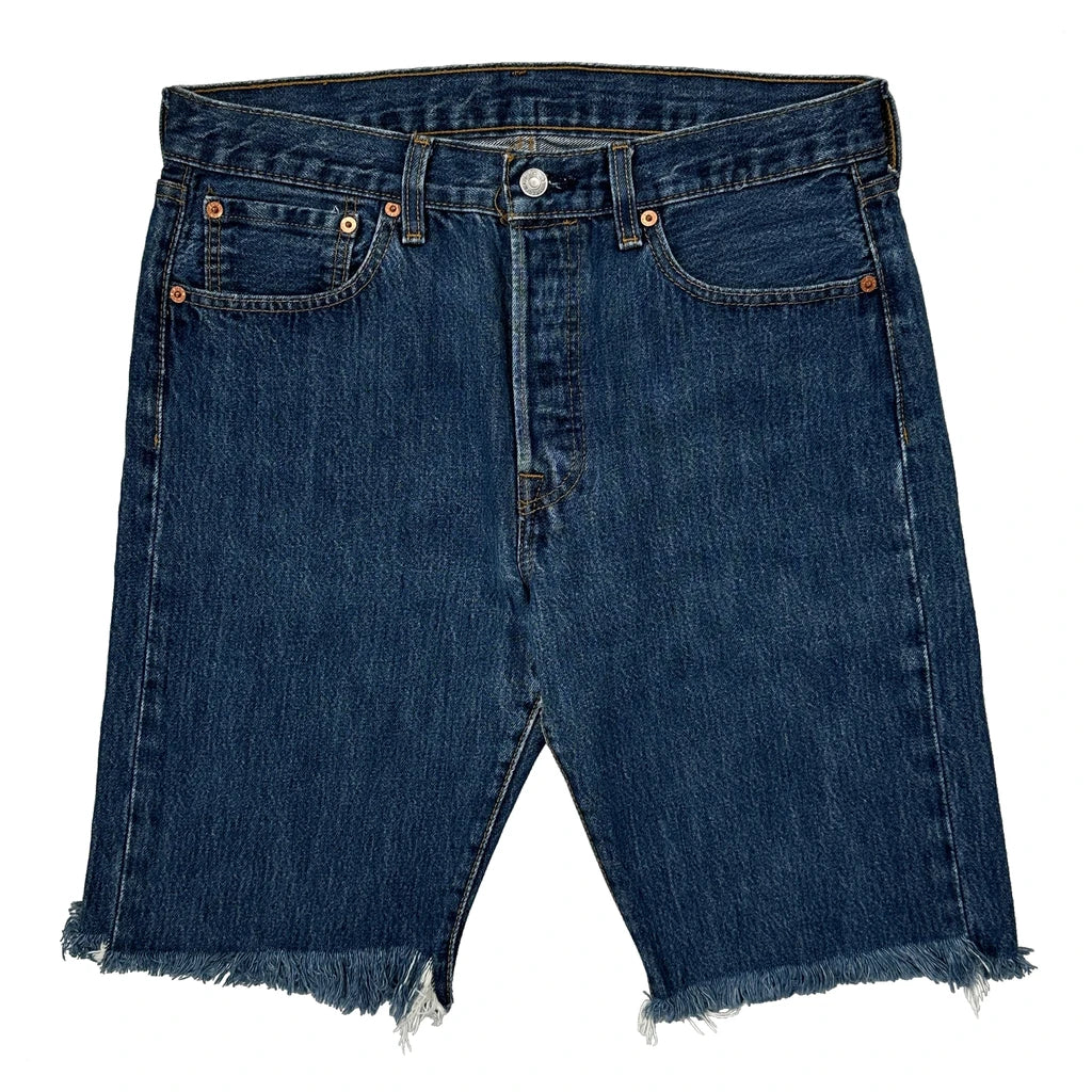 Levis Cut Off Denim Shorts - 32W 10L Blue Denim - Image 2