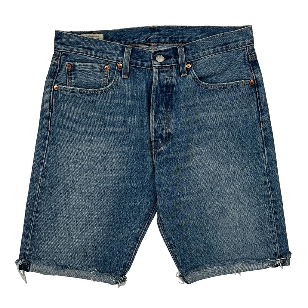 Levis Cut Off Denim Shorts - 32W 10L Blue Denim - Image 2