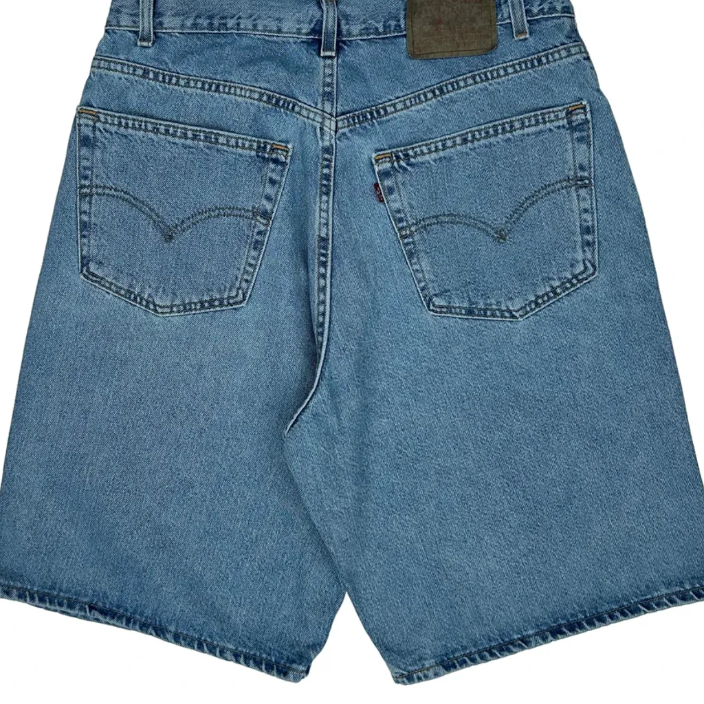 Levis 550 Baggy Denim Shorts - 33W 11L Blue Denim - Image 6
