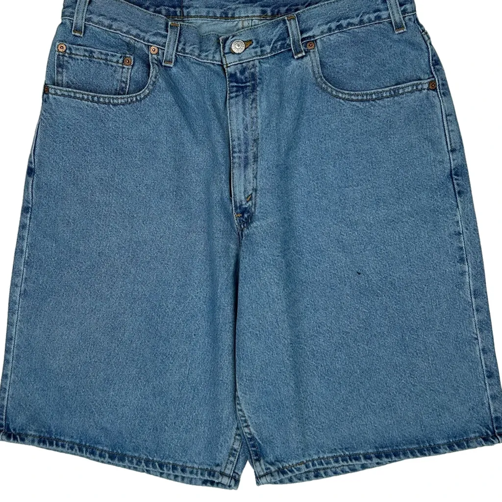Levis 550 Baggy Denim Shorts - 33W 11L Blue Denim - Image 8