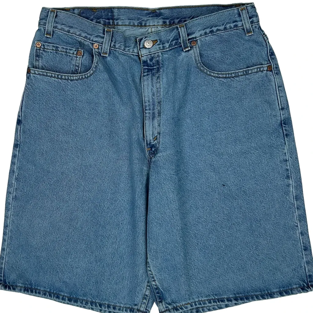 Levis 550 Baggy Denim Shorts - 33W 11L Blue Denim - Image 9