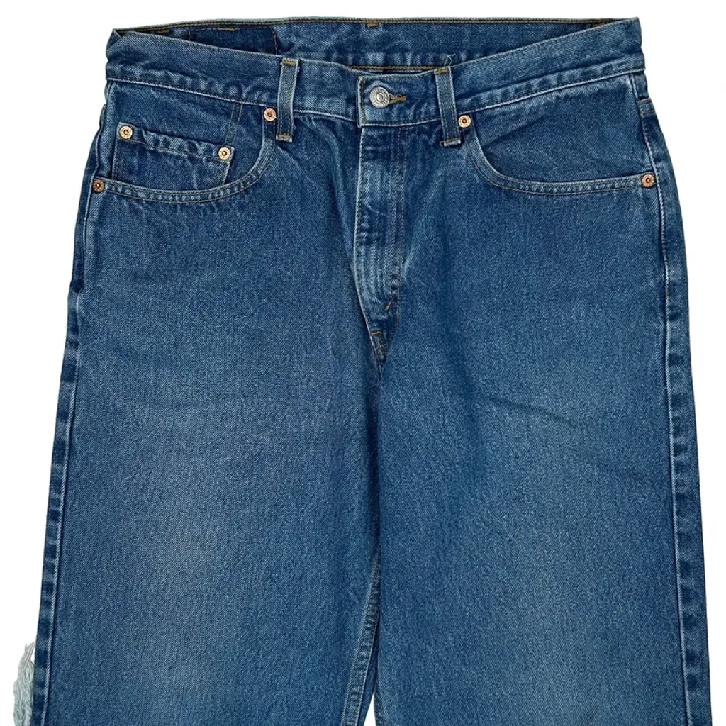 Levis Cut Off Denim Shorts - 33W 11L Blue Cotton - Image 10