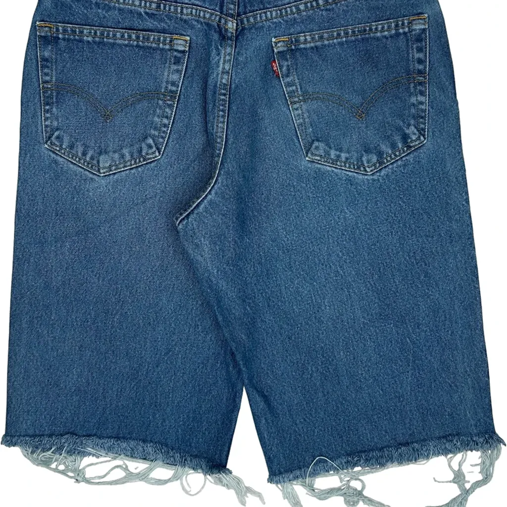 Levis Cut Off Denim Shorts - 33W 11L Blue Cotton - Image 7
